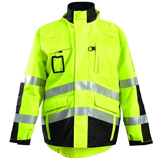 Hi-vis parka with removable flannel jacket