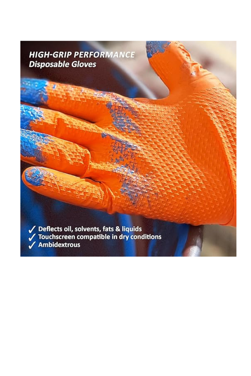 Iron Grip Heavy-Duty Nitrile Gloves - 8 Mil Thickness - Industrial Grade (100ct Box)