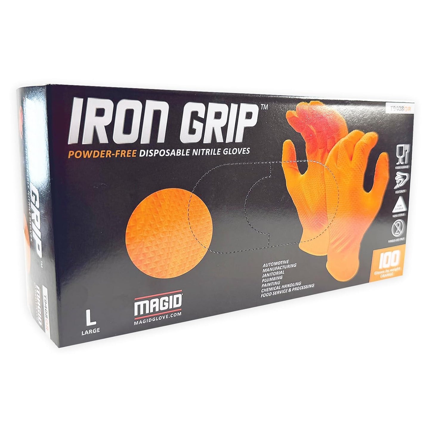 Iron Grip Heavy-Duty Nitrile Gloves - 8 Mil Thickness - Industrial Grade (100ct Box)