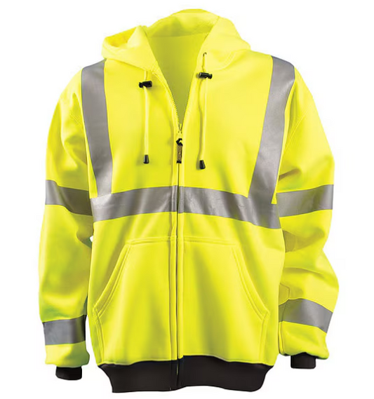 Hi-visibility zipper hoodie